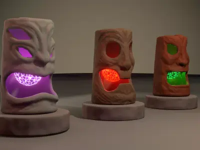 low-poly magic lamps Low-poly 3D model