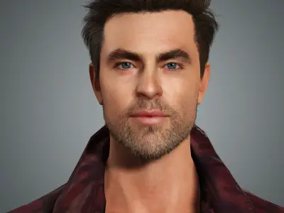 Chris Pine Character Low-poly 3D model