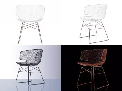Arkys wire mesh dining chair 3D model