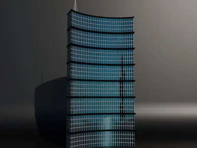 Low-poly procedural skyscrapers bundle Low-poly 3D model