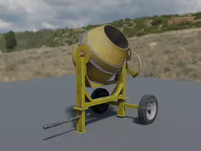 3D Cement Machine for Games and Cinematics Low-poly 3D model