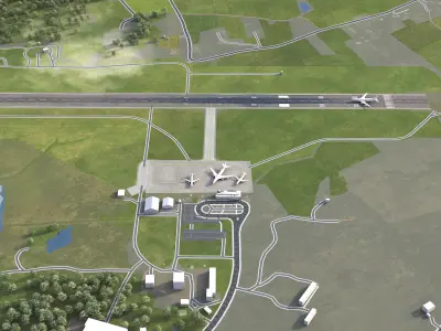 Mariehamn - 3D Airport Low-poly 3D model