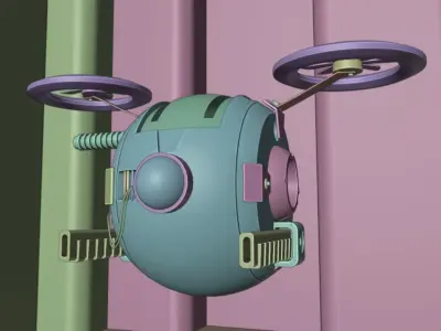 Futuristic Sci Fi Drone Model Concept 3D model