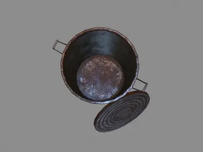Trash Can Low-poly 3D model