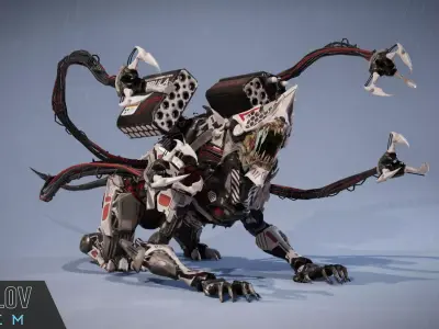 SciFi Beast01 Ghoul Low-poly 3D model