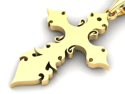 Light Gold Cross New Design  CP 52 3D print model