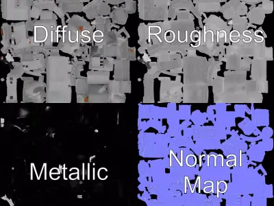 Stone Castle Fortress model pack Low-poly 3D model