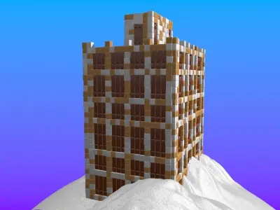 Sugar Cube Building 3D model