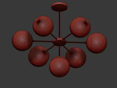 Suspension light copper light chandelier 7 3D model