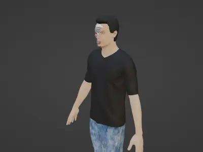 Cyber Character- Robot Man Low-poly 3D model