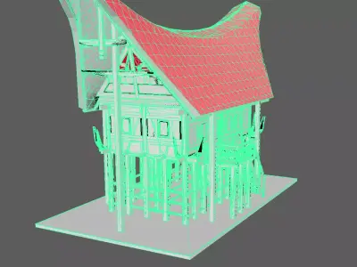 Tongkonan Low-poly 3D model purchase