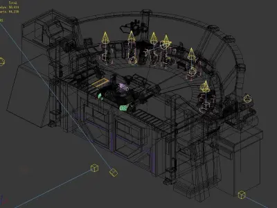 Spaceship - indoor - console 3D model