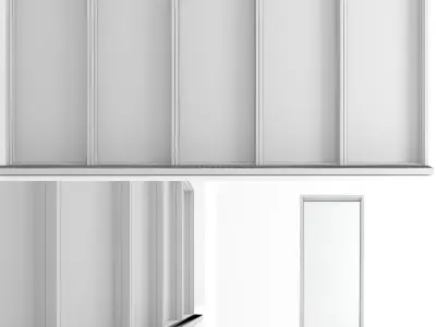 Stained glass window in the floor with radiator 3D model