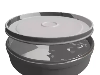 Modern Metal Storage Container with Grains Low-poly 3D model