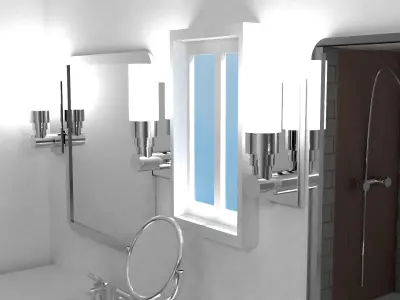 Bathroom with tub and sink 3D model