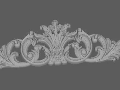 Central decor ornament for furniture 3D model