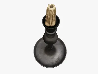 Candle Holder Low-poly 3D model 11