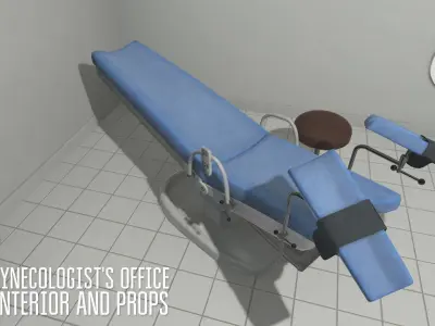 Gynecologist office - interior and props Low-poly 3D model