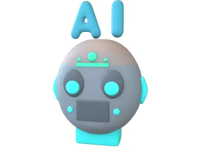 AI Robot Icon v1 002 Low-poly 3D model