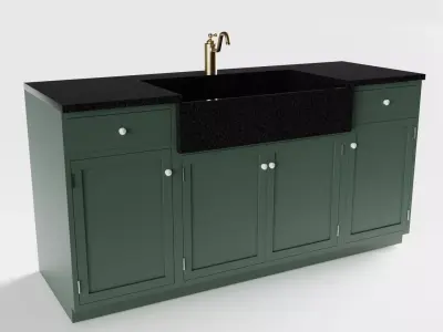 Green Cottage Kitchen Sink 3D model