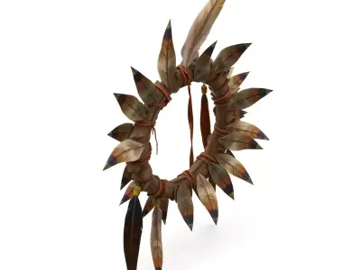 Feathered Tribal Wreath Headdress Low-poly 3D model