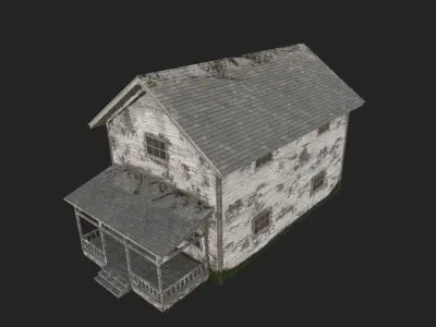 Abandoned House 3D Model Low-poly 3D model