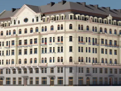 Eastern European Building 020 Low-poly 3D model