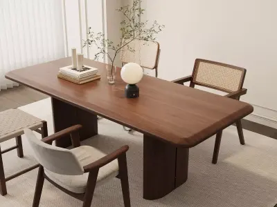 Japandi Dining Set 3D model