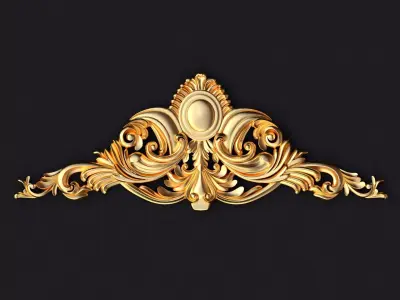 dekor golden ornate crown 3D model