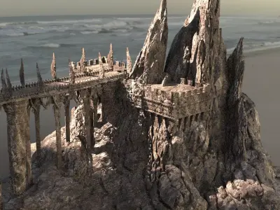 Persian Empire Tower Rocks 2 3D model