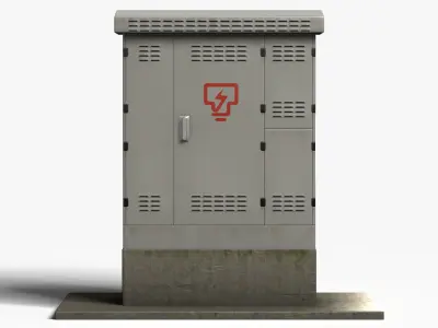 Electric Box Low-poly 3D model 2