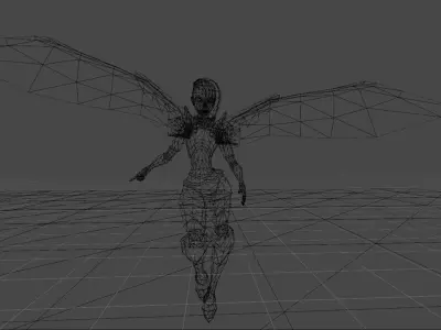 Free Angel 3D Character Model Game-Ready Fantasy Figure Free low-poly 3D model