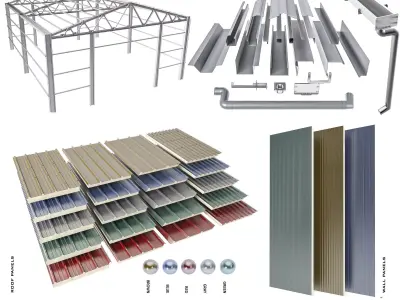 sloped roof-sandwich panel 3D model