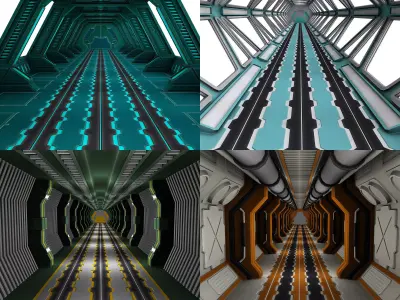 Sci Fi Modular levels 3d model Low-poly 3D model