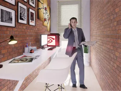 Small Room Office 3D model
