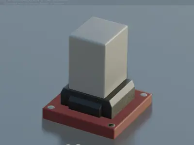 Street Light 8 Bollard 200mm Dark Red Version 3 Low-poly 3D model