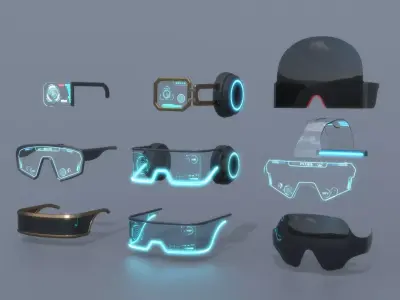 Sci fi glasses and helmet pack x9
