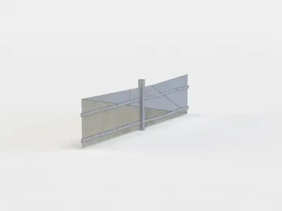 Fence segment Low-poly 3D model