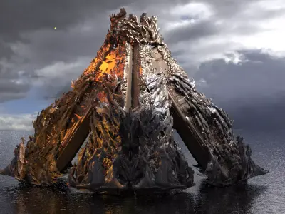 Dantes Hell pyramid monolith sides  3D model