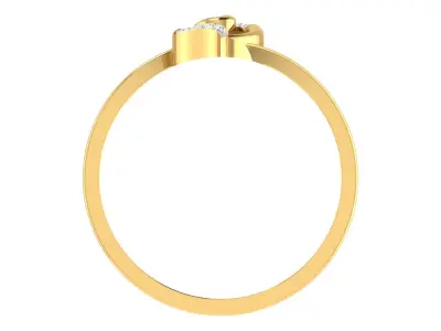 Light Weight Yellow Gold Diamond Ring  -EZ R-118 3D print model