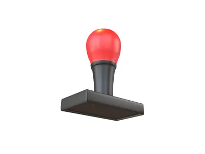 Rubber Stamp v1 002 Low-poly 3D model