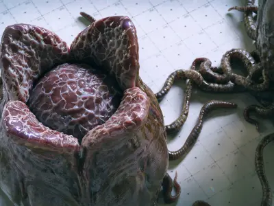 Alien Eggs 4 Variants plus Nests and Tendrils - 3D Asset Kit PBR Low-poly 3D model