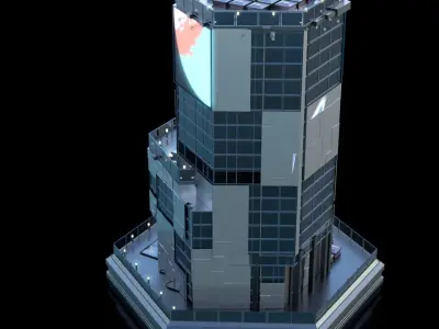 Futuristic Future Modern City Building Skyscraper  3D model