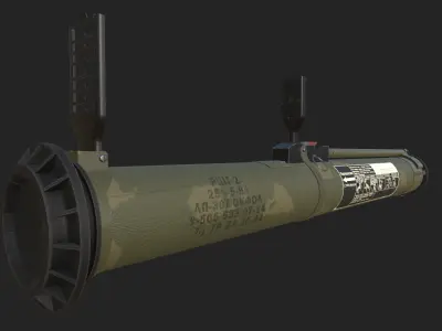 PGS RPG-26 and RSHG-2 Disposable Launchers Low-poly 3D model