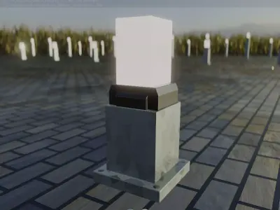 Street Light 8 Bollard 350mm Galvanized Version 3 Low-poly 3D model