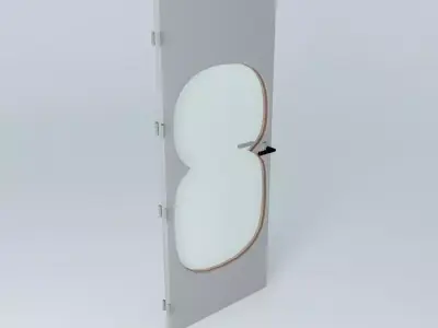 Wording "8", 3D door, very detail with glass,  lock and hinger. Free 3D model