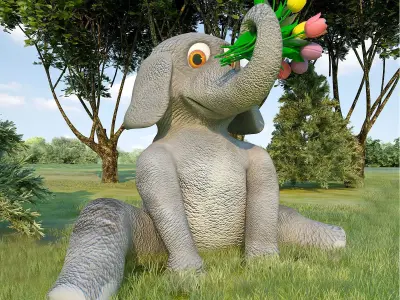 Baby Elephant  Free low-poly 3D model