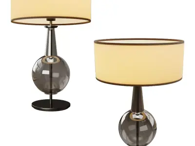 Classic Glass Sphere Table Lamp Set  Low-poly 3D model