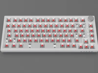 AJAZZ machanical keyboard 75 white-gray with all components 3D model