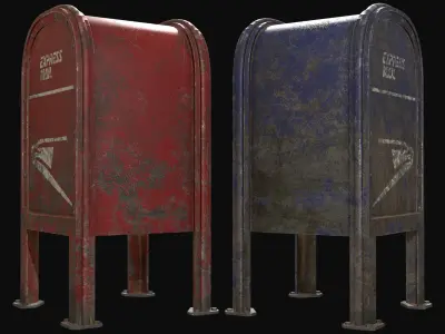 Mail Box 1 Low-poly 3D model